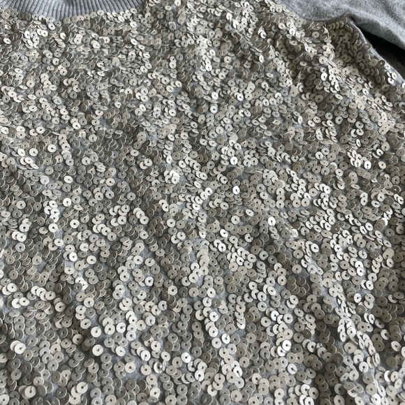 Express Grey sweater with white sequin front, size medium - Picture 2 of 7